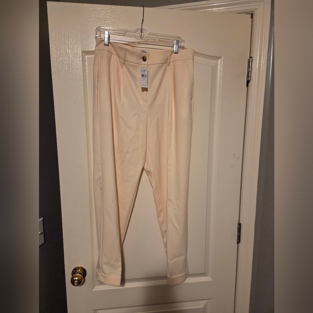 Beige Loft Skinny Ankle Pants